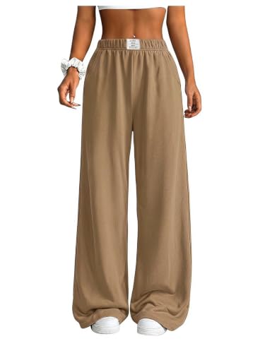 Image of SOLY HUX Girl's Wide Leg Sweatpants Loose Baggy Pants with Pockets