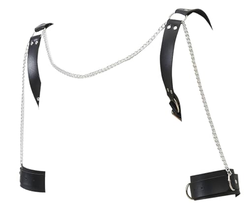 Men’s Leather Chest Harness Body Chain Straps Knight Belt Shawl Half Shoulder Cape Buckle Armor Bracers Retro Accessories4