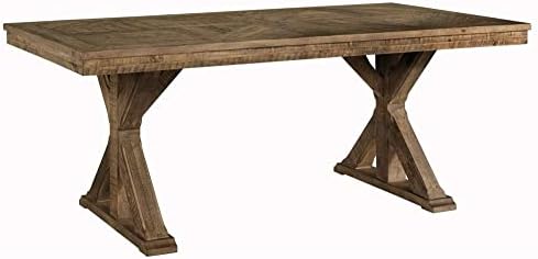 Signature Design by Ashley Grindleburg Farmhouse Reclaimed Wood Dining Table, Seats up to 6, Light Brown