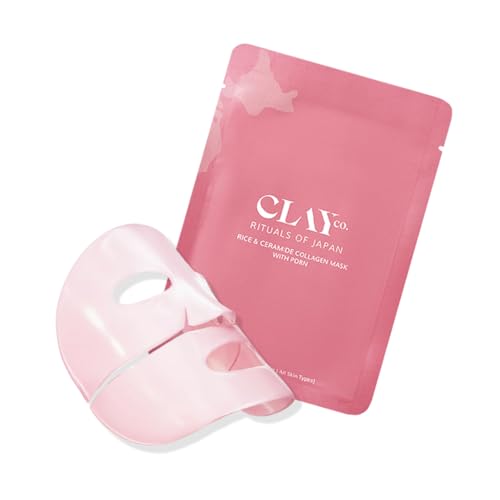ClayCo Rice & Ceramide Collagen Sheet Mask | Hydrating & Brightening Face Mask with PDRN | Niacinamide & Hyaluronic Acid | 35 g