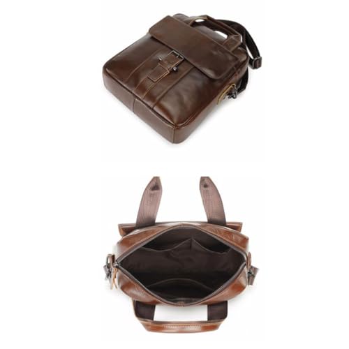 Mens Messenger Shoulder Bags Genuine Leather Casual Daypacks Handbags Briefcases Waist Packs Travel Bags 13Inch3