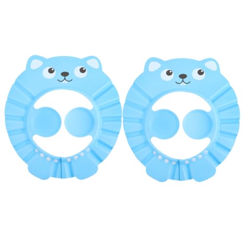 HOLIDYOYO 2個子供用シャワーキャップ 調節可能 お風呂用ベビーハット 幼児向け入浴アクセサリー 耳目保護 カーデザイン