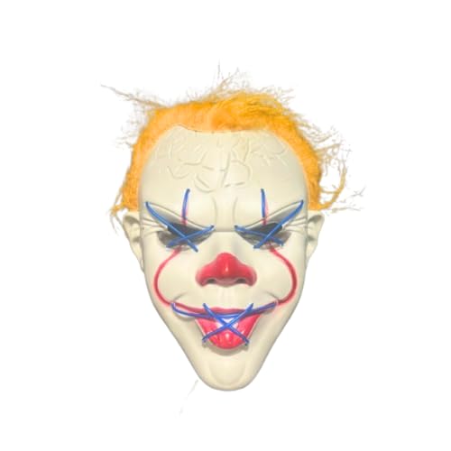 Image of WANNA PARTY LED Light Up Joker Mask for Men,Face For Cosplay, Scary for Halloween Party, Theme Play, Role Play, Halloween