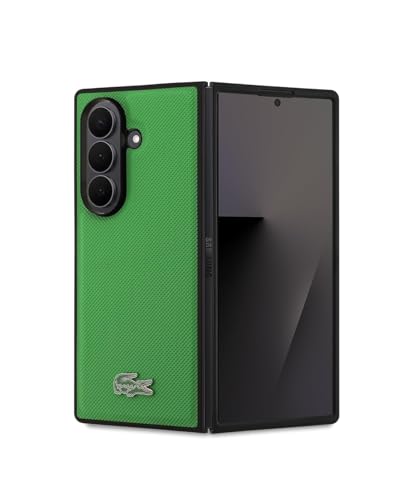 CG MOBILE Lacoste [Official Licensed] Magnetic Compatible | Hard Case | Iconic Petit Pique PU Lacquer Logo Protective Case/Cover Designed for Galaxy Z Fold 7 (2025) - Green