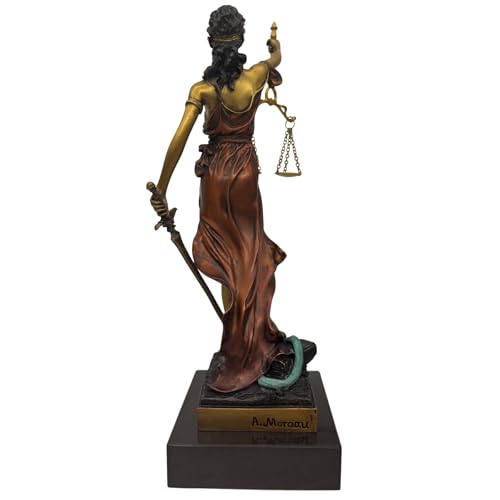 Figura de Lady Justice en Bronce y Base de Mármol 12" miniatura 5