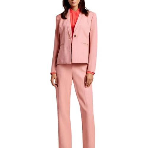 Anne Klein Womens Textured One-Button Blazer