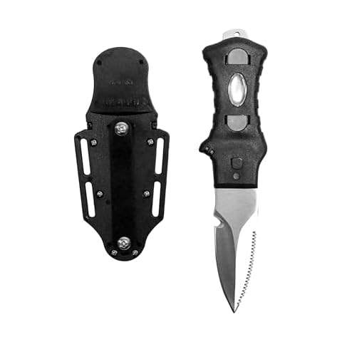 Scuba Choice Compact Scuba Diving Knife, 7" Stainless Steel Point Tip BCD Knife, 420 Stainless Steel Blade, Ergonomic Moulded Nylon Grip, Compact Knife for Scuba Diving, Outdoor, & Survival Use Cover