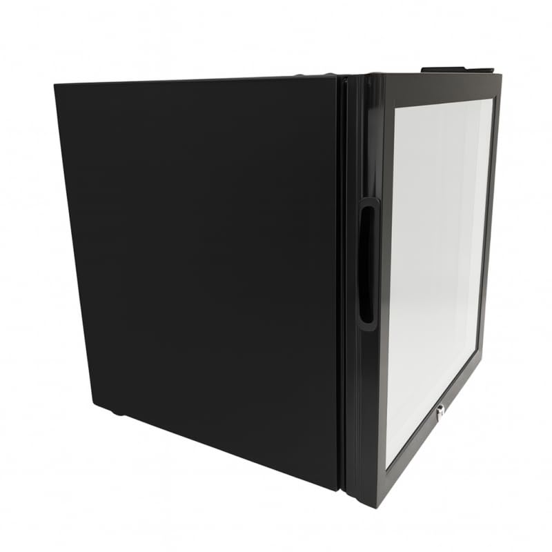 Mini armario para bebidas 52L - Refrigerador compacto positivo ventilado - Temperatura 0/+10°C - Puerta abatible con cerradura - Estante + rejilla - Iluminación LED - Gas R600a - Pies ajustables