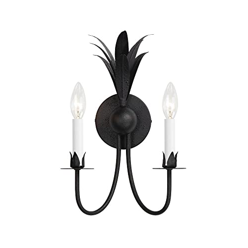 Image of Maxim Lighting Paloma 2-Light Wall Sconce | Anthracite Steel Finish | Transitional Indoor Light Fixture | Ideal for Hallways, Bedrooms & Bathrooms | Damp Rated | Home Decor Light Fixture | 2882AR