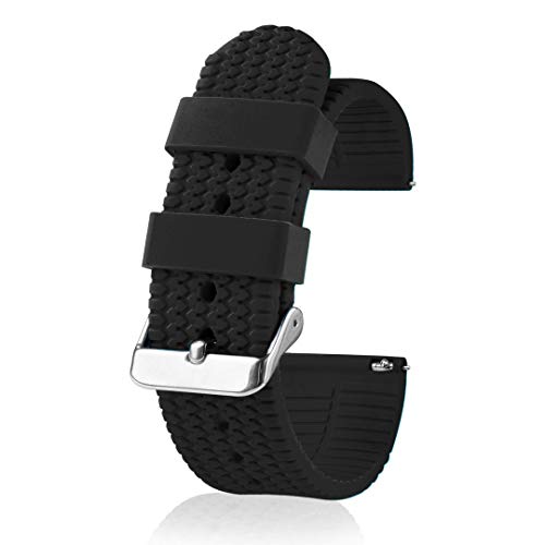 UNITED WATCH BANDS Silicone Watch Band for Men and Women - Quick Release Replacement Watch Strap - 18mm 20mm 22mm 24mm - Multiple Colors - Stylish and Comfortable Watch Band Replacement