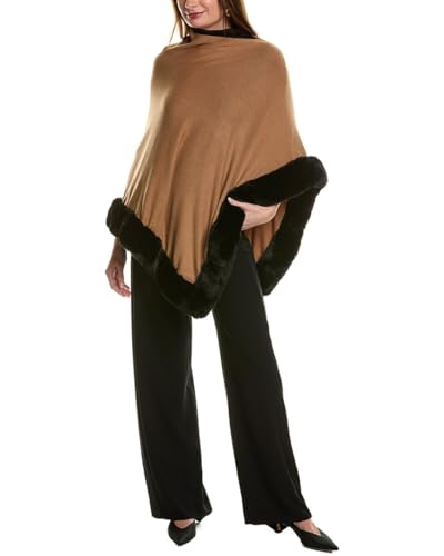 Image of Anne Klein Women's Fur Trim Poncho Cape