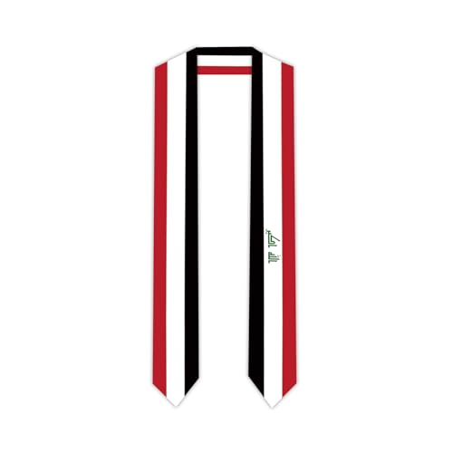 Generic 5.5x72 Inch Iraq Double Sided International Graduates Stole Scarfs