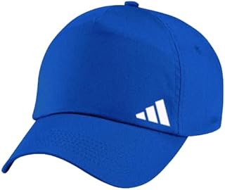 كاب (أزرق) بشعار ابيض للرجال والنساء مع حماية من الشمس. قبعة رياضية باشكال مميزة (A)