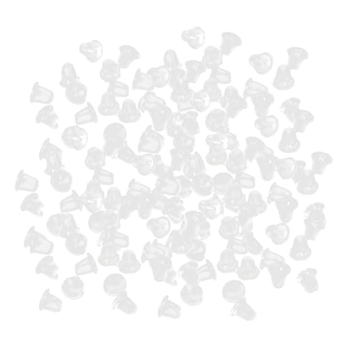 Lot de 200 Fermoirs de Boucles d'Oreilles en Silicone et Caoutchouc - Supports de Goujons Sécurisés avec Bouchons Arrières