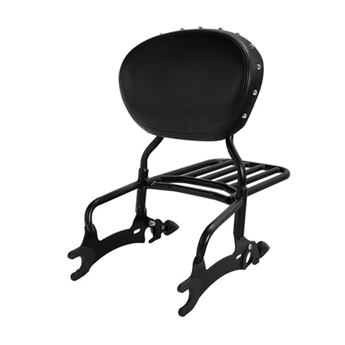 TETARI Hinterradgepäckträger Für Indian Für Chieftain Für Springfield Für Dark Für Horse Für Challenger Motorrad Sissy Bar Gepäckträger Rückenlehne Motorrad Gepäckträger Hinten(Black Black)