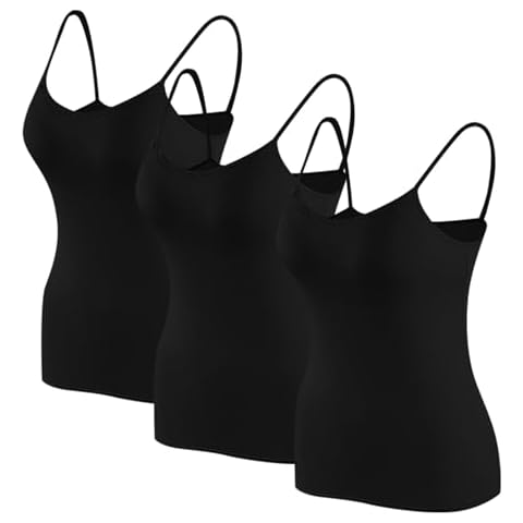 3PC Women's Camisole with Built-in Bra Cover