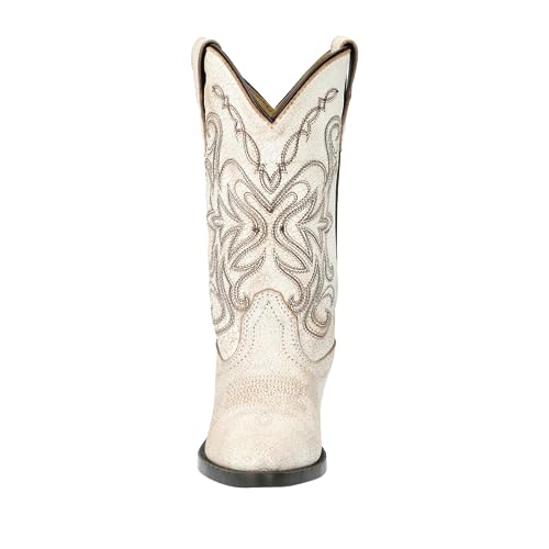 Kid's Carolina Antique White Leather Western Boot4