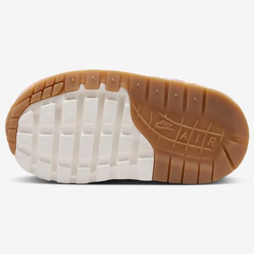 NIKE Air Max 1 SE EasyOn Baby/Toddler Shoes (FN7288-100, Sail/Blue Joy/Safety Orange/Football Grey) Size 24