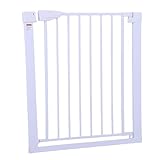 Haofy Puerta para Perros, Puerta para Mascotas con Cerradura, Ancho Ajustable para una Fácil Instalación, Diseño de Seguridad para Escaleras, y Cocinas, Construcción Robusta de Acero Inoxidable