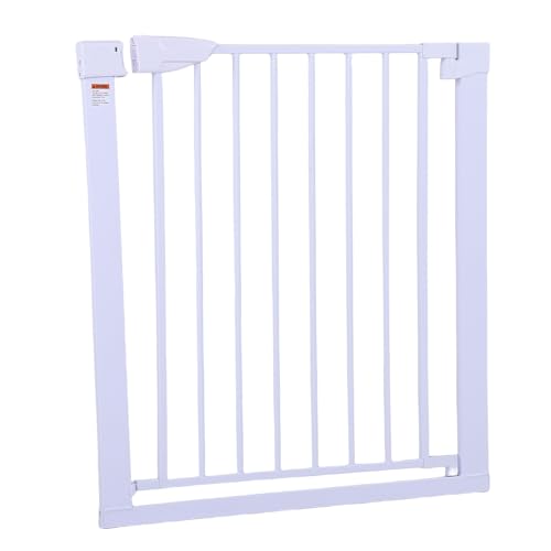 Hamwesh Puerta para Mascotas, Barrera de Seguridad de Metal de Ancho Ajustable, Puerta Interior para Perros, de Metal Ajustable para Mascotas con Montaje a Presión, sin Taladro, para Puertas,