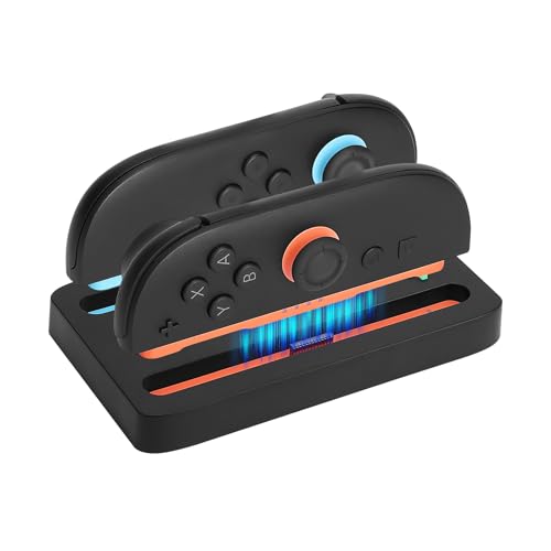 Growalleter Switch 2対応 ジョイコン2充電スタンド 急速チャージ 2A出力 LED指示ランプ付き 2台同時充電可能 Type-Cケーブル付属 過給電防止 コントローラー充電グリップ 滑り止め ゲーム機器用 プレゼント最適
