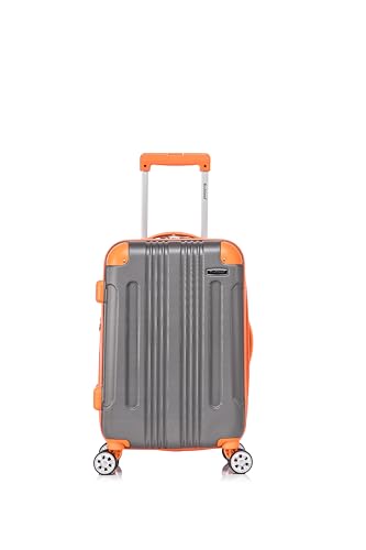 Image of Rockland London Hardside Spinner Wheel Luggage Set, Charcoal, Carry-On 20-Inch and Tote 14-Inch (F1902-CHARCOAL)