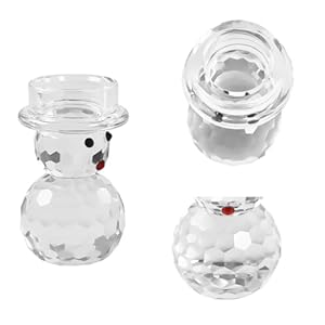 2 Pcs Crystal Christmas Candle Holder Snowman Christmas Candlestick with Cute Shape Home Table Decorations for Winter Xmas Farmhouse Kitchen Decor 2 Pcs Crystal Christmas Candle Holder Snowman Christmas Candlestick with Cute Shape Home Table Decorations for Winter Xmas Farmhouse Kitchen Decor