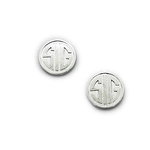 Tek_Tactical New 2 X Custom Sig Grips .999 Silver Plated Grips Emblems 15 mm Medallions
