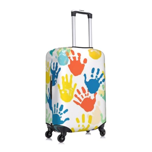 Kids Hand Print Print Luggage Suitcase Covers Elastic Washable Luggage Protector Luggage Covers For Suitcase3