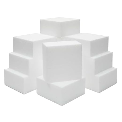 Juvale Bloques Cuadrados de Espuma para Escultura, Modelado, Manualidades y Manualidades, 12 Unidades, Color Blanco, 10 x 10 x 5 cm Cada uno
