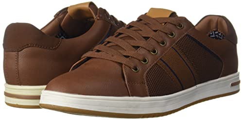 Image of shoexpress Mens Textured Lace-up Shoes with Stripe-Tipped Sole Sneaker