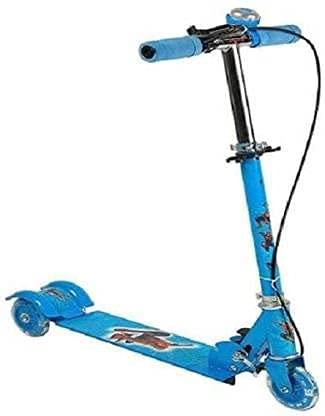 Kettlekane 3 Wheeler Road Runner Scooter for 3 ? 12 Years Kids , Adjustable Height & Brake Bell LED Lights Wheels for Kids