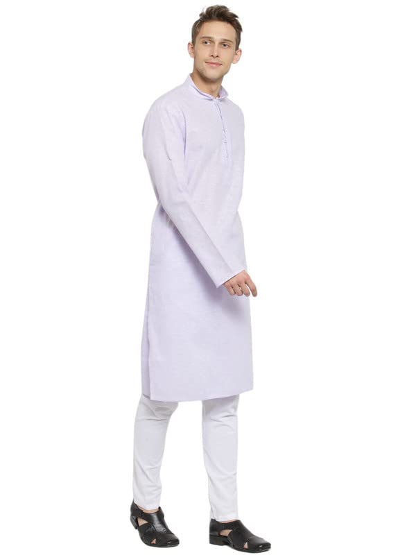 Image of RG DESIGNERS R VASUDEV Solid Cotton Kurta Churidhar Set for Mens (10614)