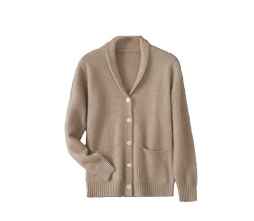 Men's Casual 100 Percent Cashmere Knitted Solid Color Cardigan Sweater