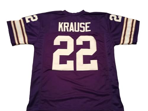 Generic Paul Krause Jersey Stitched Purple Custom Football New No Brand/Logos (US, Alpha, Medium, Regular, Regular, Purple)