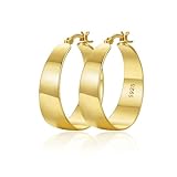 OOOPEL 10mm Thick Chunky Gold Hoops Earrings for Women 14K Real Gold Plated Hoop Earrings for Women Hypoallergenic Lightweight Big Gold Hoop Earring Jewelry Gifts 30/40/50/60MM