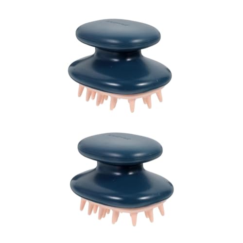 PATKAW 2 Piezas cepillo de champú cabello raspador más cómodo cuero cabelludo cepillo secador de pelo masaje cepillo de pelo de silicona cepillo de silicona portátil gel de sílice Blue