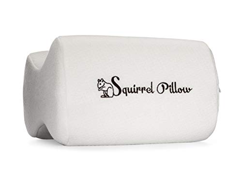 Squirrel Pillow Knee Pillow for Side Sleepers with Back Pain - Contoured High Density Memory Foam - Machine Washable Cover