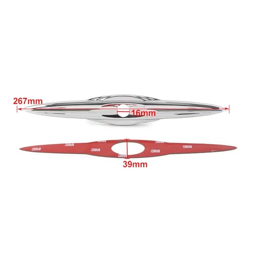 Accesorio para Trike: Acento para Llave de Cerradura de Maletero Trasero (Forma Shuttle Flying) compatible con Tri Glide Ultra Classic FLHTCUTG 2009-2022 y Street Glide Trike FLHXXX 2010-2011 (Cromo) miniatura 3