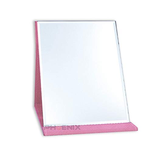 卓上 ミラー 大きい 折りたたみ 化粧鏡 スタンドミラー テーブルミラー メイク ミラー おしゃれ プレゼント 角度調整 大型 縁なし 無地,ピンク