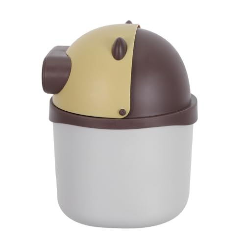 Tofficu Mini Cestino Ribaltabile Giallo a Forma di Orso per Scrivania con Coperchio Smontabile, Piccolo Contenitore per Rifiuti da Ufficio, Casa e Auto, Salvaspazio e Versatile