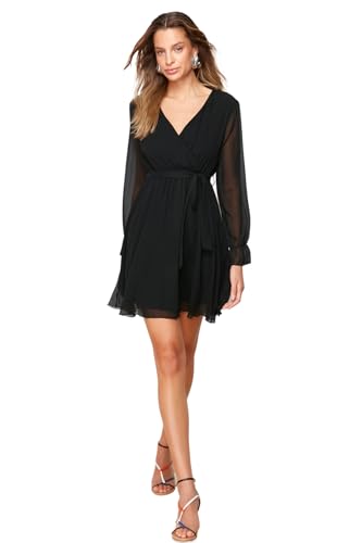 TRENDYOL Twoaw20el0789 Robe, Noir, 38 Femme