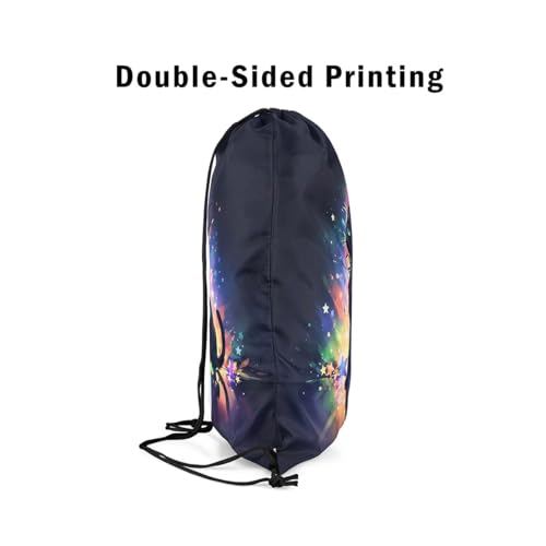 Feelyou Black Cat Drawstring Backpack 13"x15.7" Cute Kitten Sports Drawstring Sackpack for Star Cat Drawstring Bags Women Men Animals Waterproof Cinch Bag4