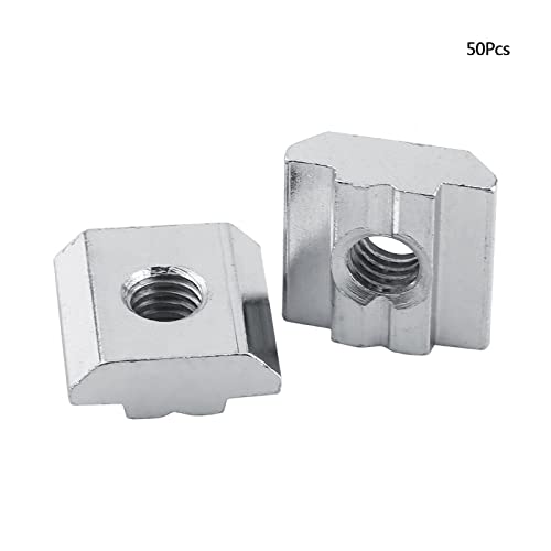 Entatial 50Pcs T Nut 2020, T Slot Nuts And Bolts, EU Type 20/30 M4/ M5/ M6 Carbon Steel Thread Slide in Hammer H - Image 4