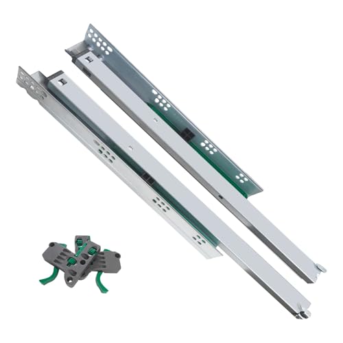 Image of Volo Heavy Duty Drawer Slides, Full Extension Ball Bearing Runners | Pack of 2 Piece | Channels for Kitchen Cabinets, Wardrobes, and Dressers (Undermount, 22 Inch)