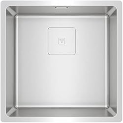 Fregadero Teka 40.40 Plus Teka FlexLinea RS15 40.40 - Fregadero de 1 Cubeta, Tratamiento PureClean, Acabado Premium SoftTexture, Triple Posibilidad de Instalación, Color Acero Inoxidable