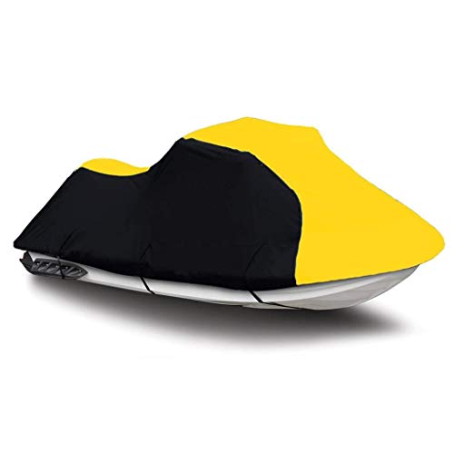 SBU Black/Yellow Heavy-Duty Cover Compatible for Sea Doo Sea-Doo Bombardier GTI 2006 2007 2008 2009 / SE 155 2007 2008 2009 2010 Jet Ski Cover