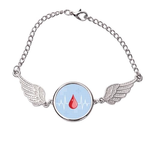 Bracelet ailes d'ange électrocardiogramme en métal taille M, une idée cadeau idéale