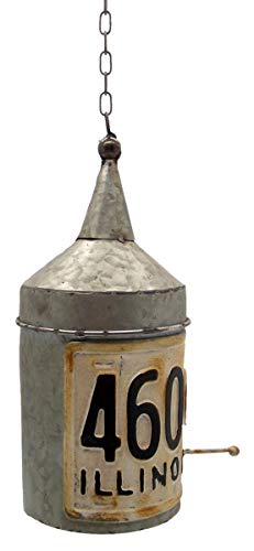 Rustic Tin Funnel Top Vintage Syle License Plate Birdhouse, 12 Inch #TOP2
