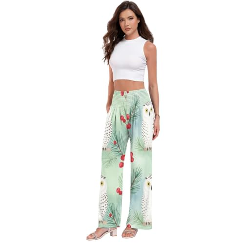 Pantalon de voyage infroissable Owl Pine Palazzos décontracté pour femme